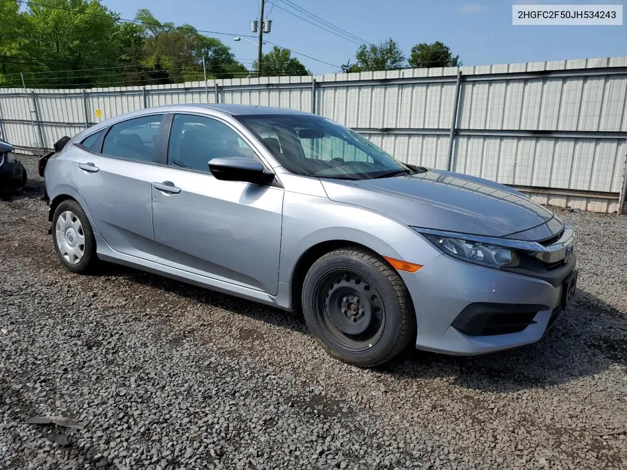 2018 Honda Civic Lx VIN: 2HGFC2F50JH534243 Lot: 53613814