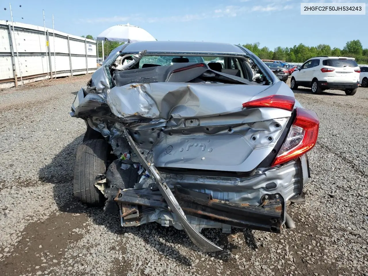 2018 Honda Civic Lx VIN: 2HGFC2F50JH534243 Lot: 53613814
