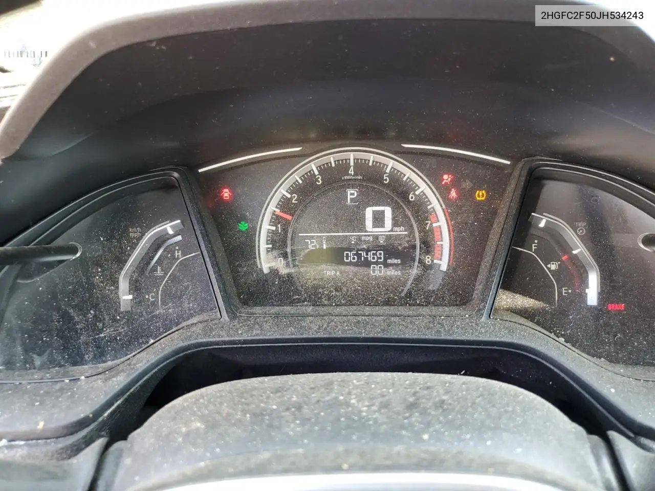 2018 Honda Civic Lx VIN: 2HGFC2F50JH534243 Lot: 53613814