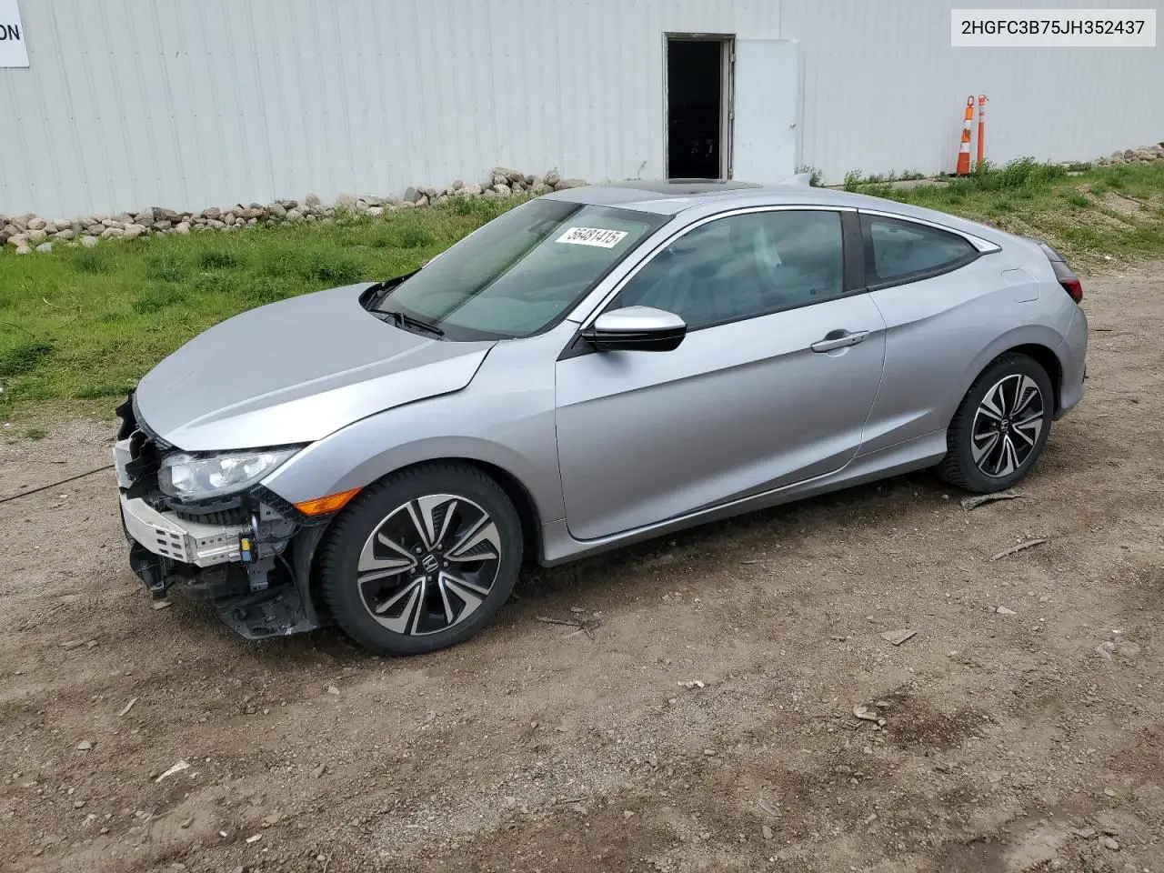 2018 Honda Civic Exl VIN: 2HGFC3B75JH352437 Lot: 56481415