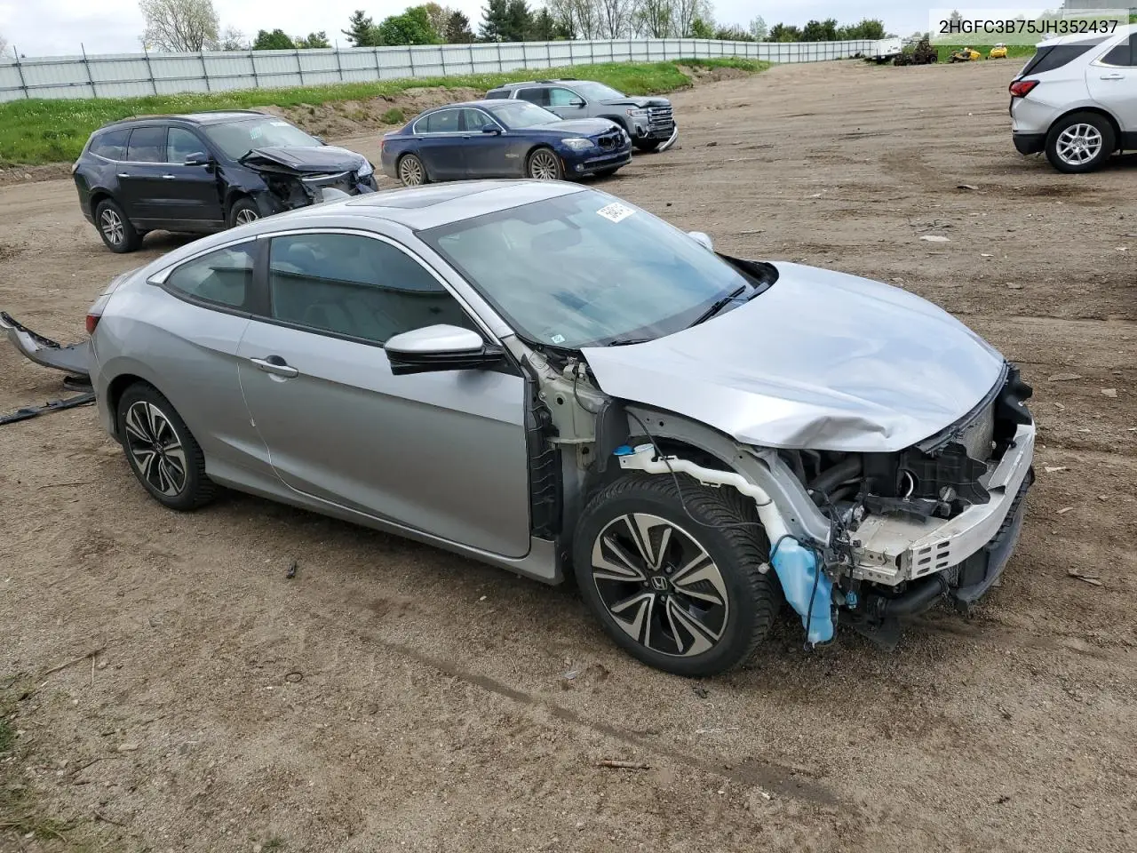 2018 Honda Civic Exl VIN: 2HGFC3B75JH352437 Lot: 56481415