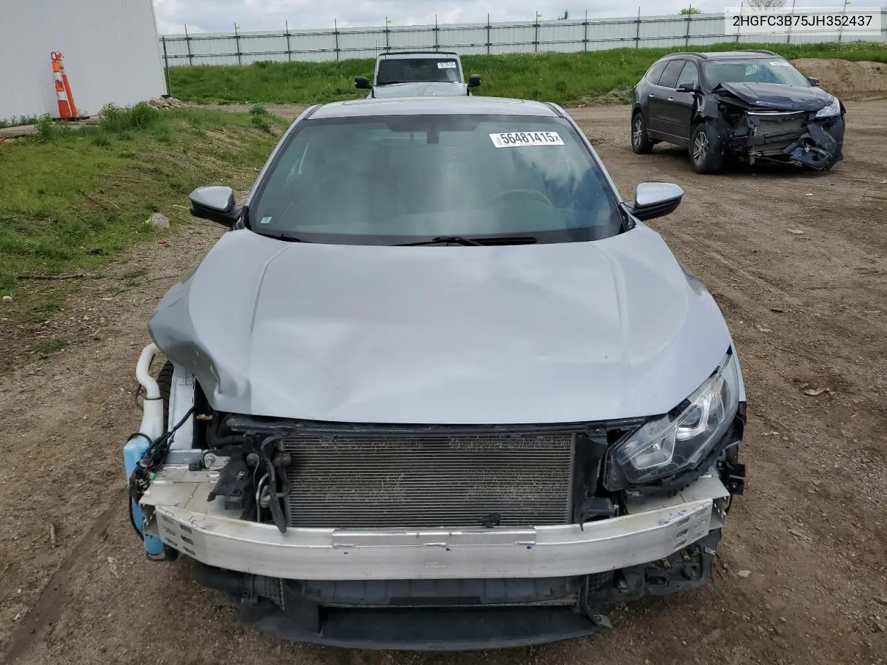 2018 Honda Civic Exl VIN: 2HGFC3B75JH352437 Lot: 56481415