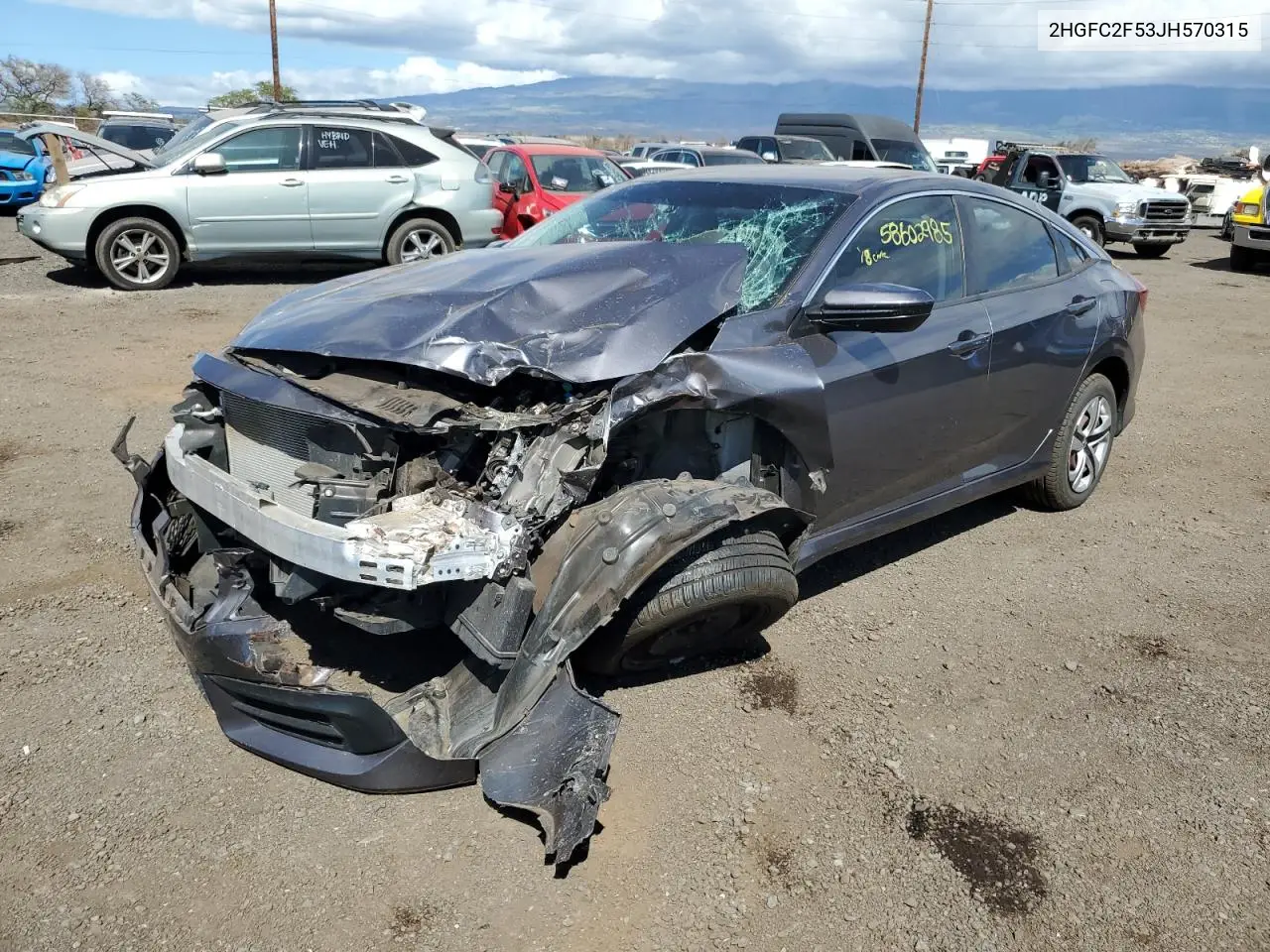 2018 Honda Civic Lx VIN: 2HGFC2F53JH570315 Lot: 58602985