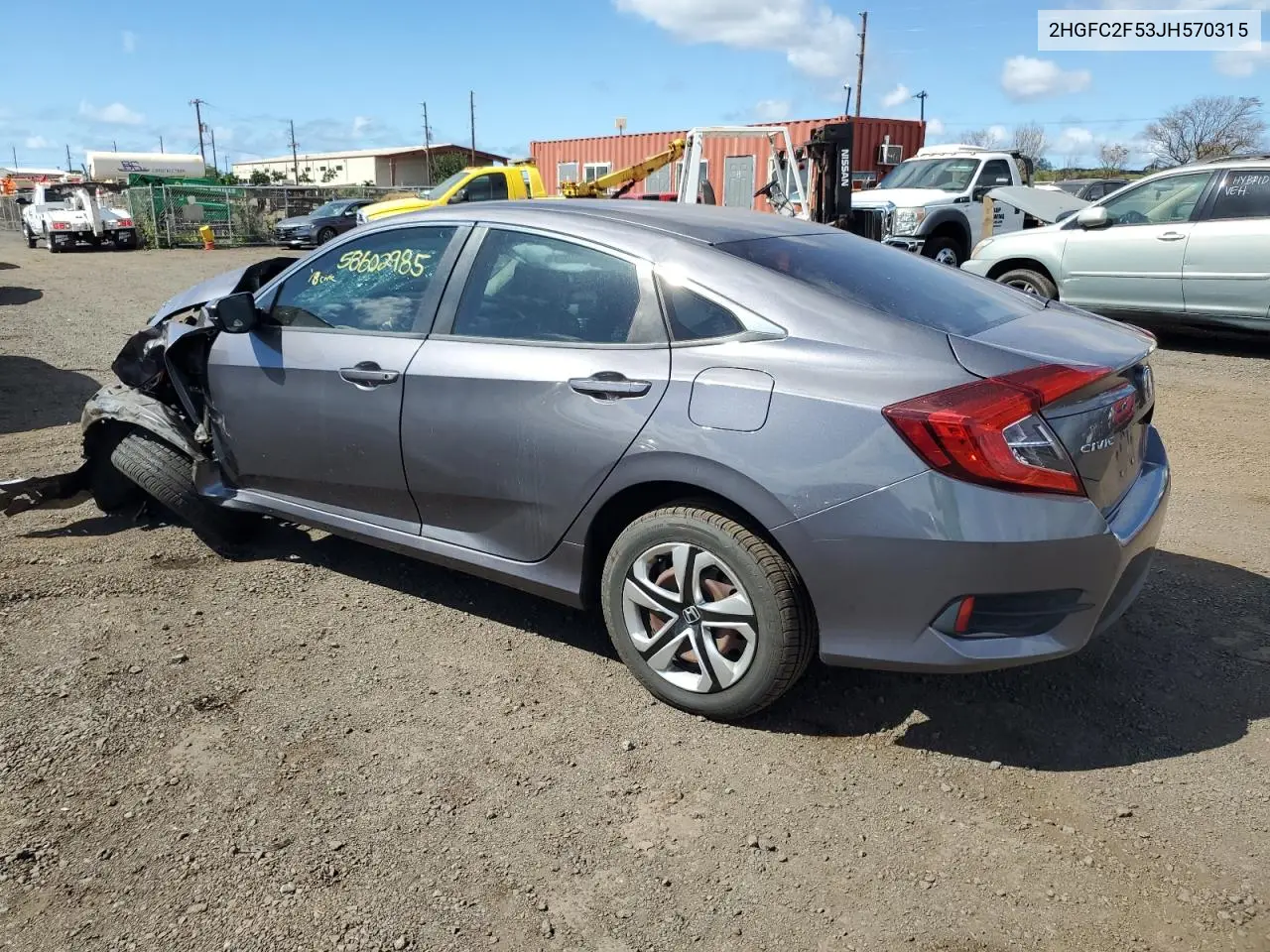 2018 Honda Civic Lx VIN: 2HGFC2F53JH570315 Lot: 58602985