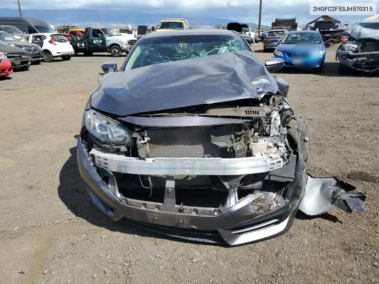 2018 Honda Civic Lx VIN: 2HGFC2F53JH570315 Lot: 58602985
