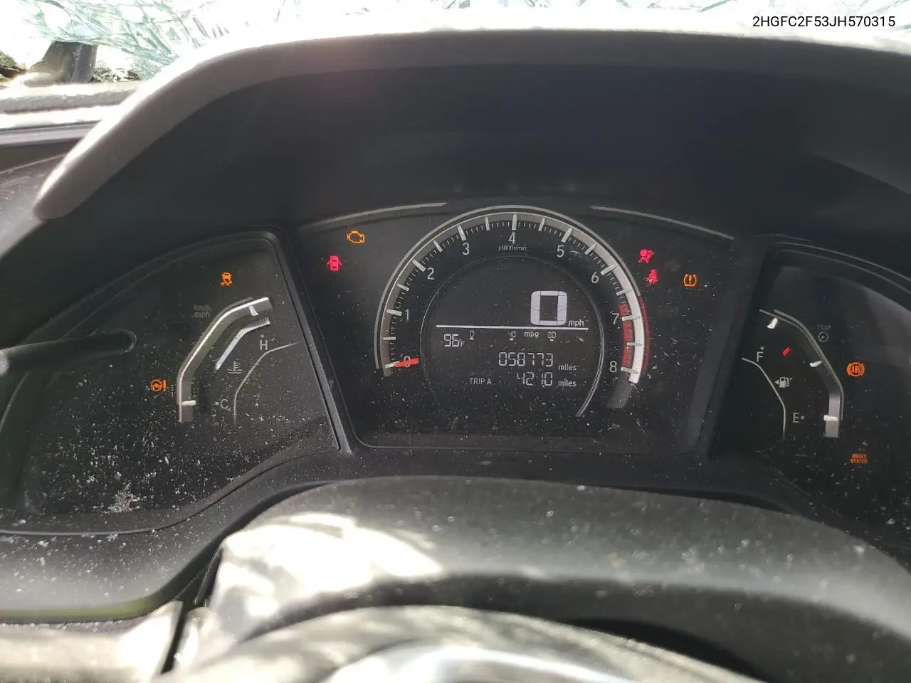 2018 Honda Civic Lx VIN: 2HGFC2F53JH570315 Lot: 58602985