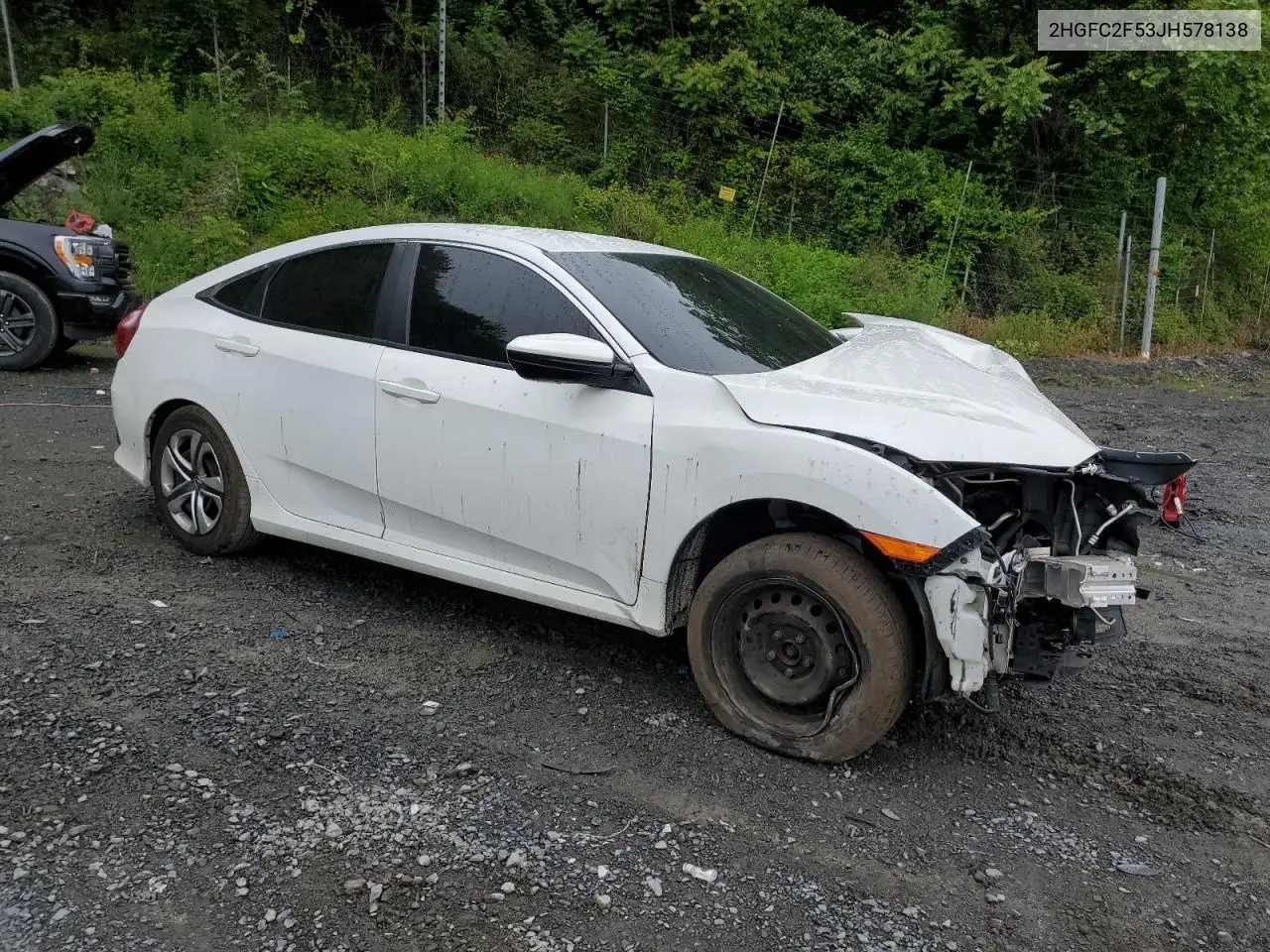 2018 Honda Civic Lx VIN: 2HGFC2F53JH578138 Lot: 58770855