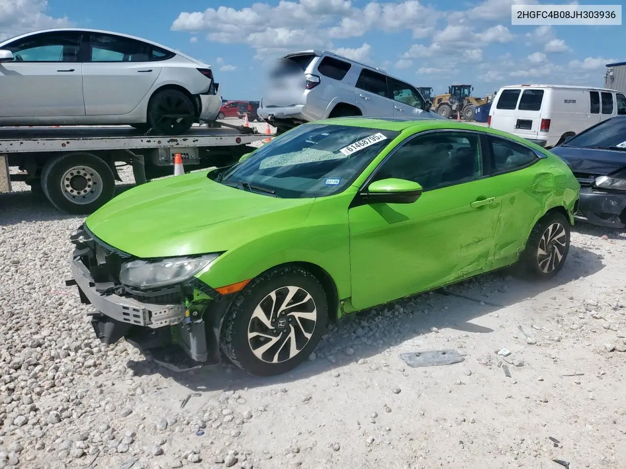 2018 Honda Civic Lx VIN: 2HGFC4B08JH303936 Lot: 61468795
