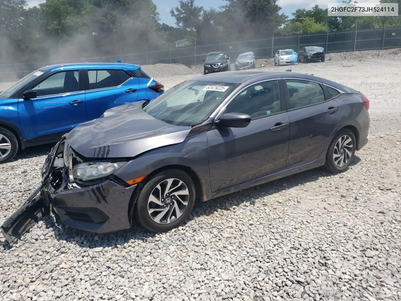 2018 Honda Civic Ex VIN: 2HGFC2F73JH524114 Lot: 62479225
