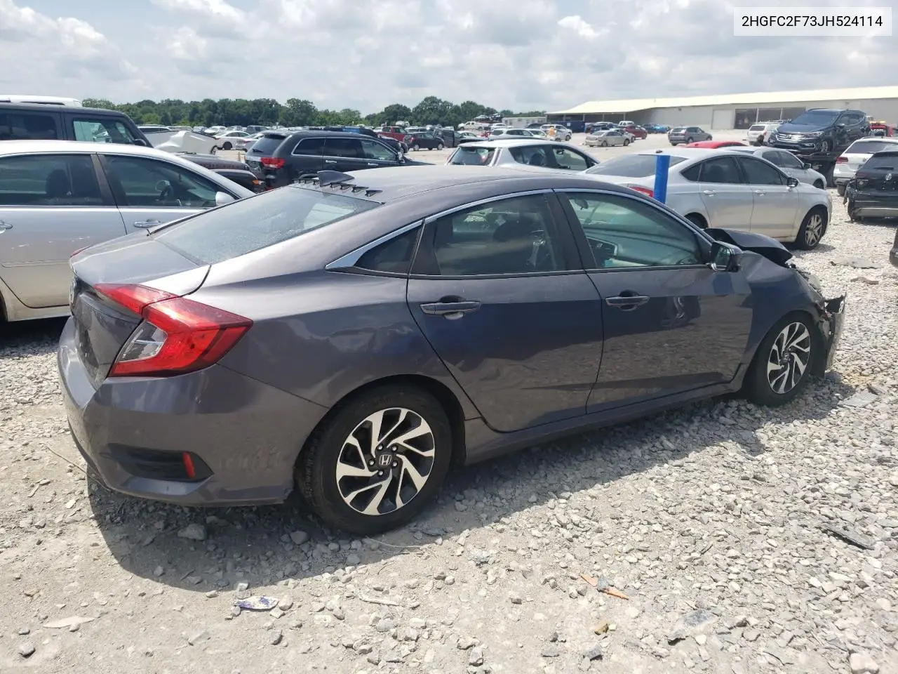 2018 Honda Civic Ex VIN: 2HGFC2F73JH524114 Lot: 62479225