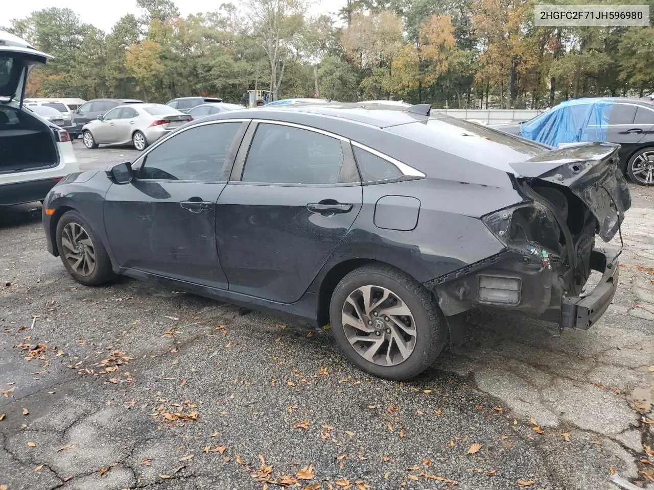 2018 Honda Civic Ex VIN: 2HGFC2F71JH596980 Lot: 77937134