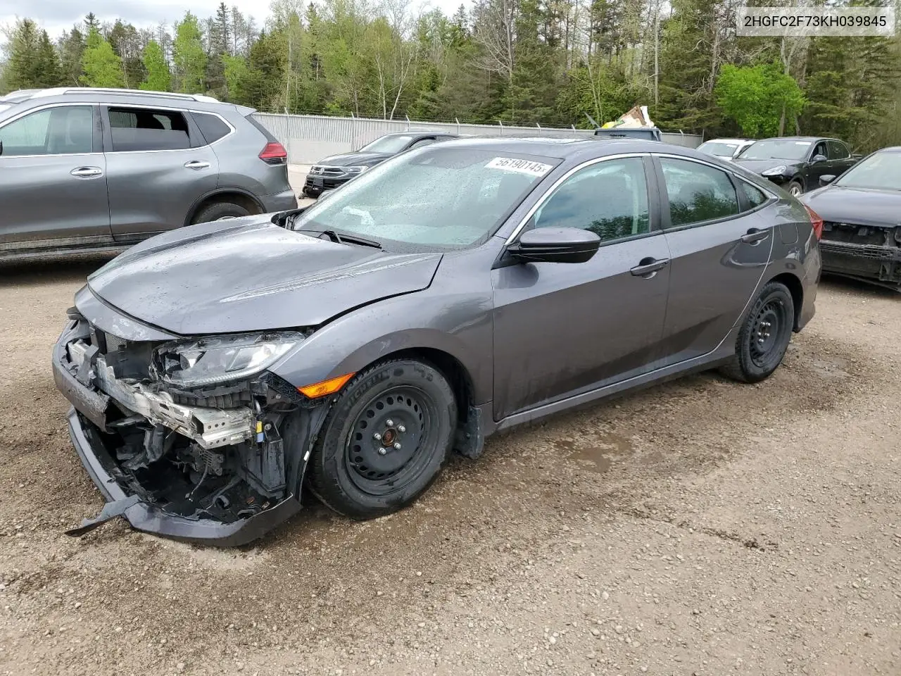 2019 Honda Civic Ex VIN: 2HGFC2F73KH039845 Lot: 56190145