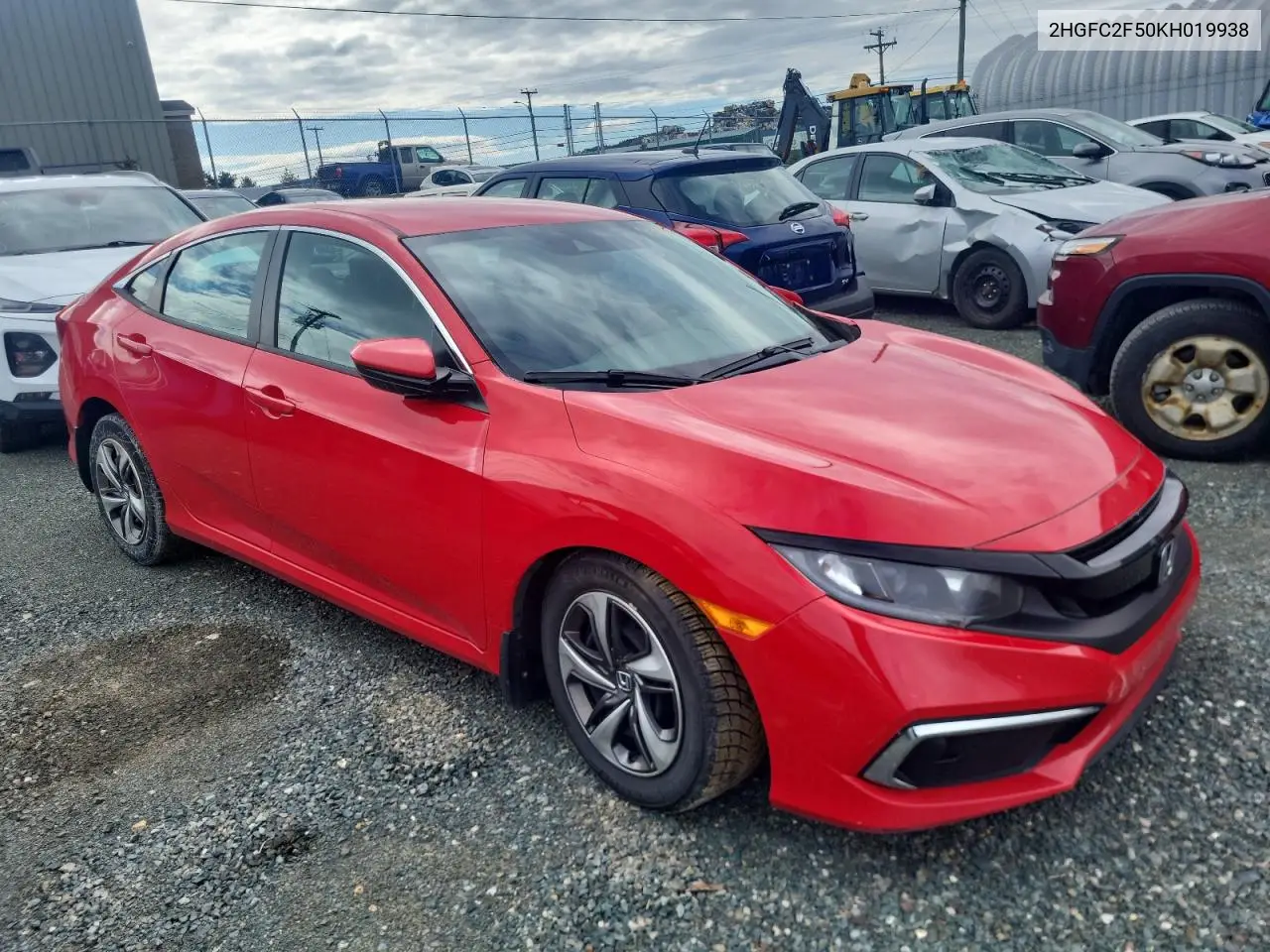 2019 Honda Civic Lx VIN: 2HGFC2F50KH019938 Lot: 56216925