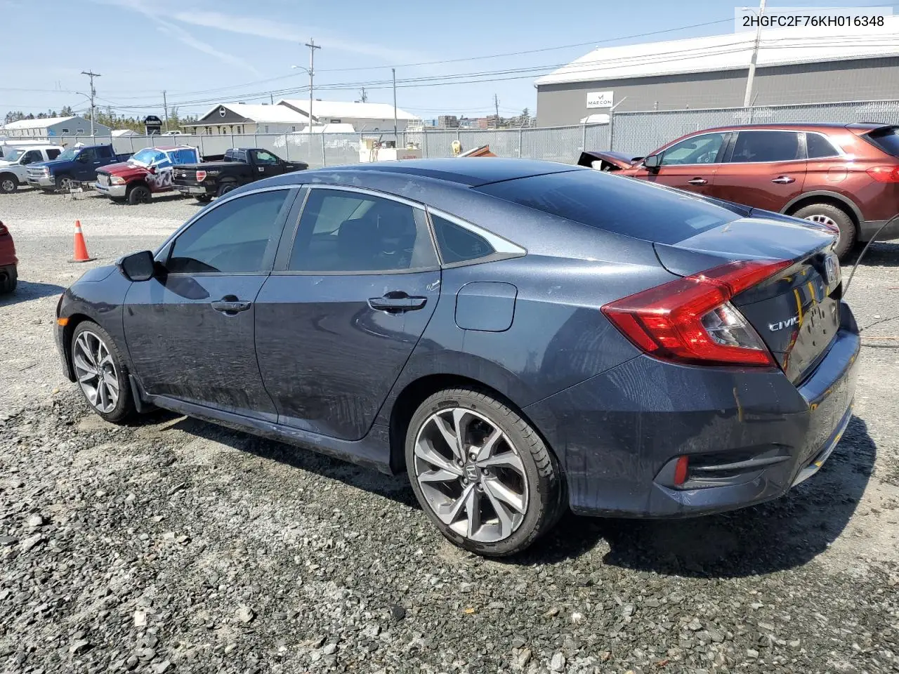 2019 Honda Civic Ex VIN: 2HGFC2F76KH016348 Lot: 56727565