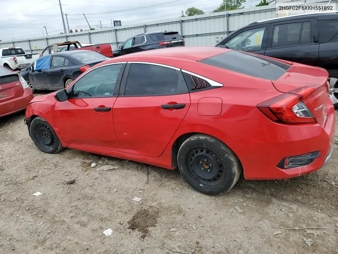 2019 Honda Civic Lx VIN: 2HGFC2F6XKH551092 Lot: 56823565