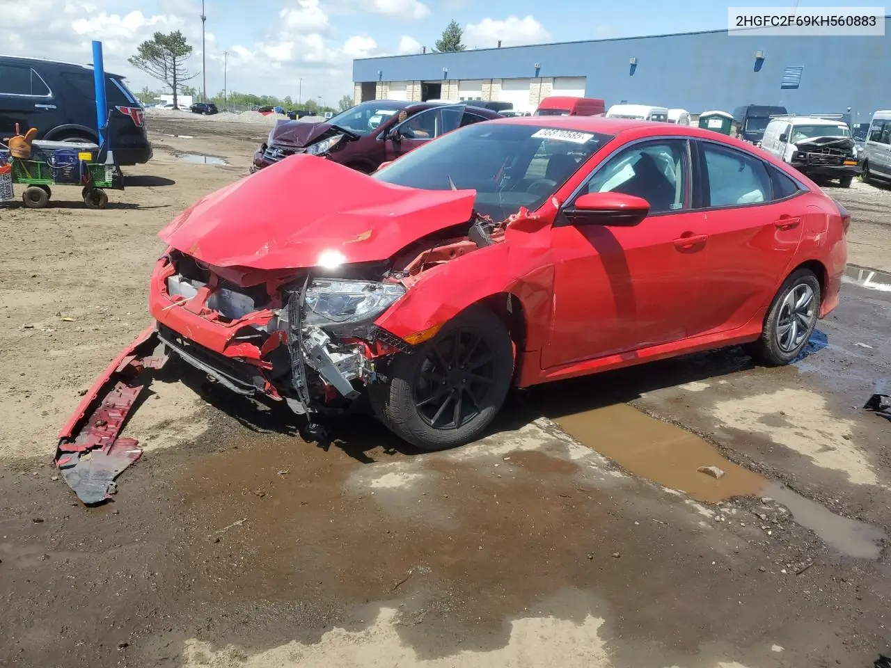 2019 Honda Civic Lx VIN: 2HGFC2F69KH560883 Lot: 56870585