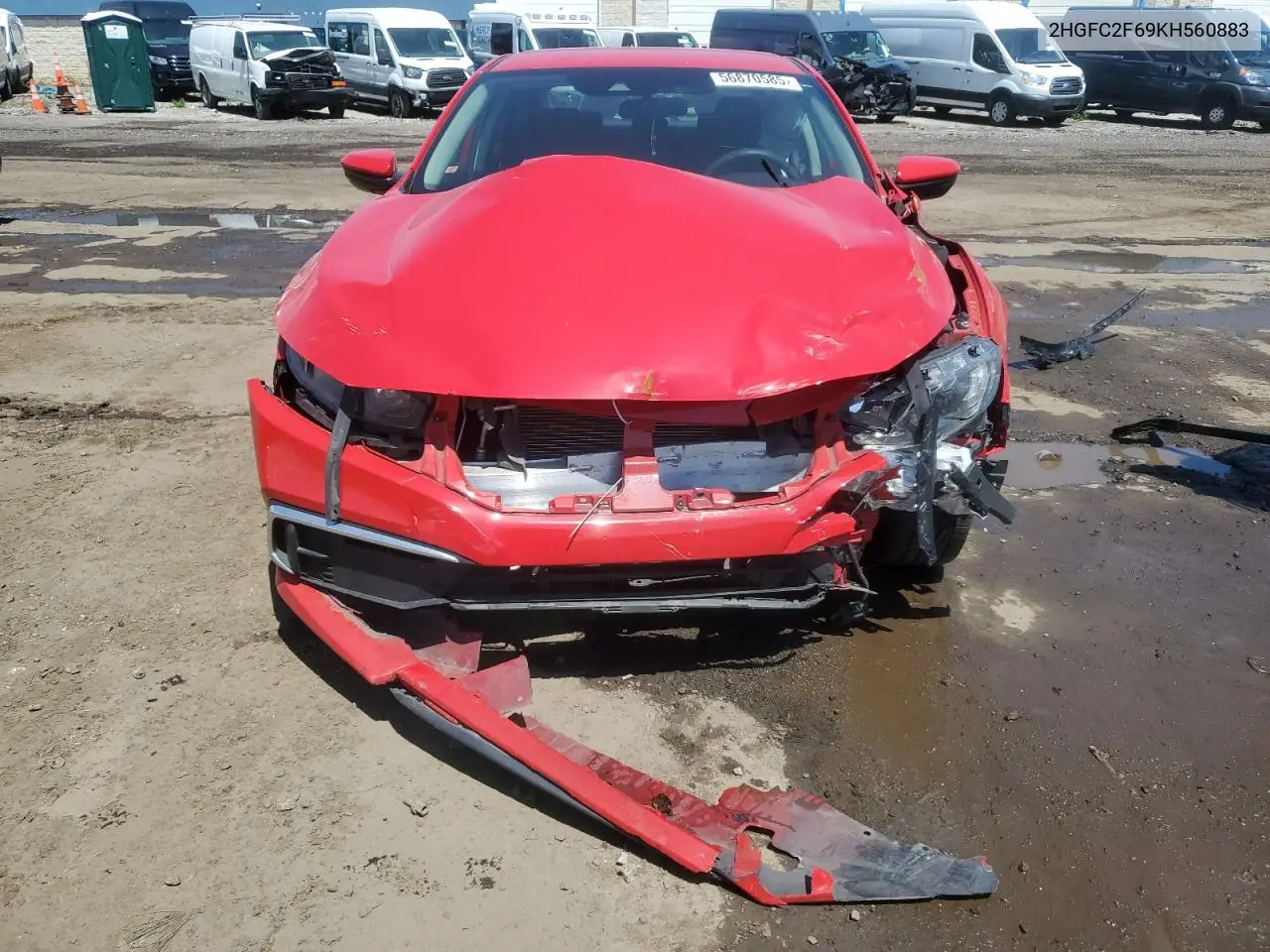 2019 Honda Civic Lx VIN: 2HGFC2F69KH560883 Lot: 56870585