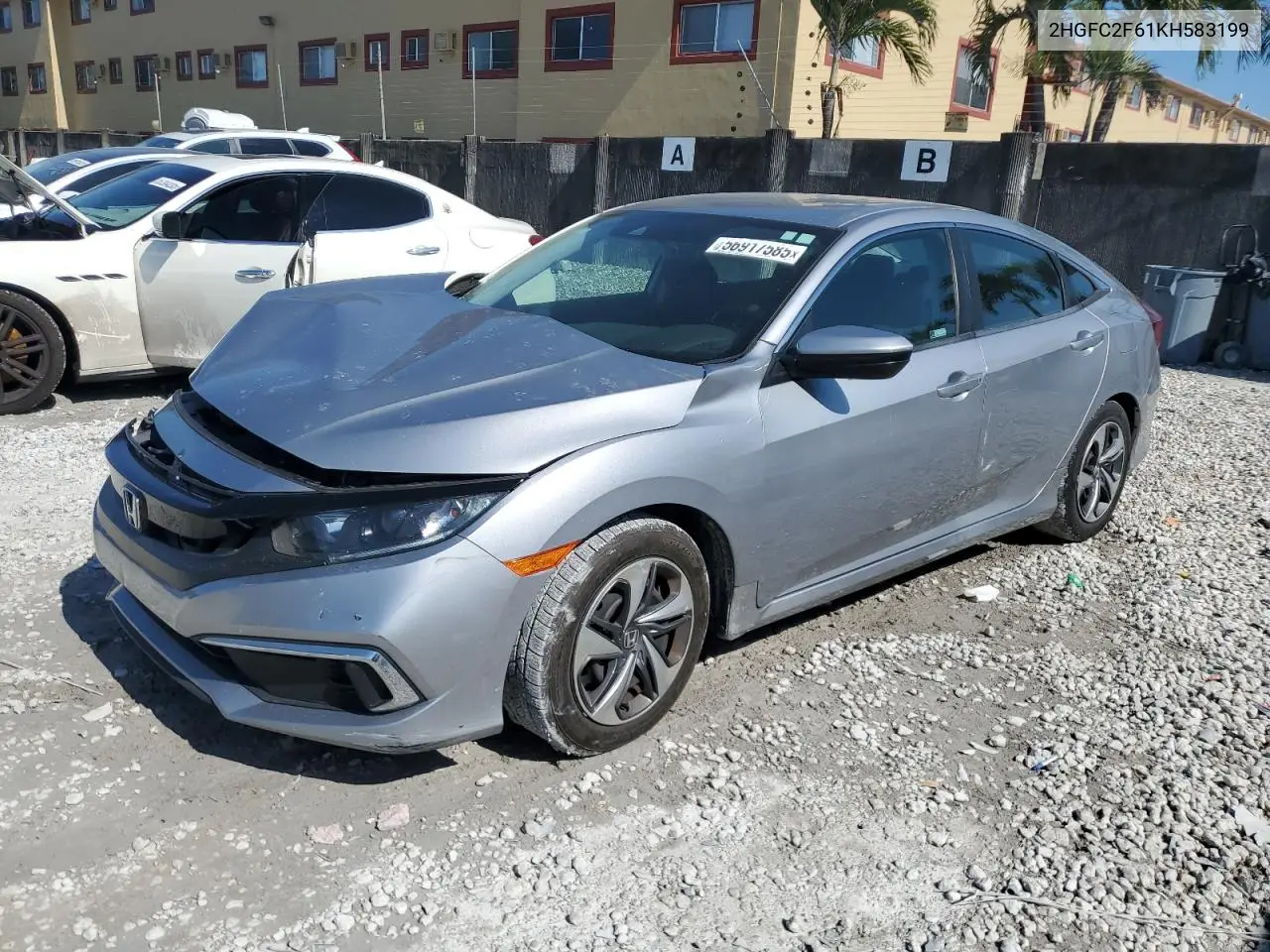 2019 Honda Civic Lx VIN: 2HGFC2F61KH583199 Lot: 56917585