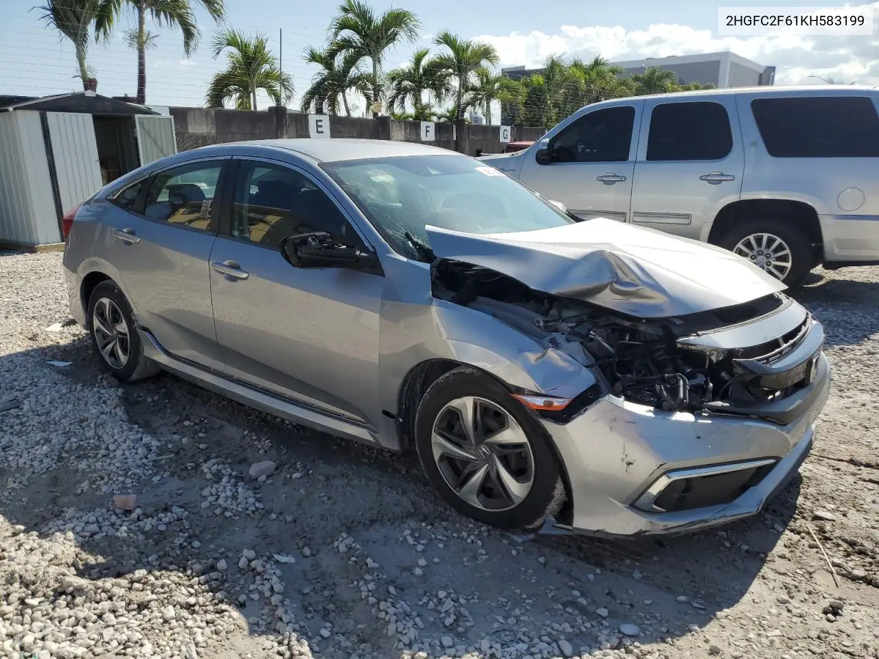 2019 Honda Civic Lx VIN: 2HGFC2F61KH583199 Lot: 56917585