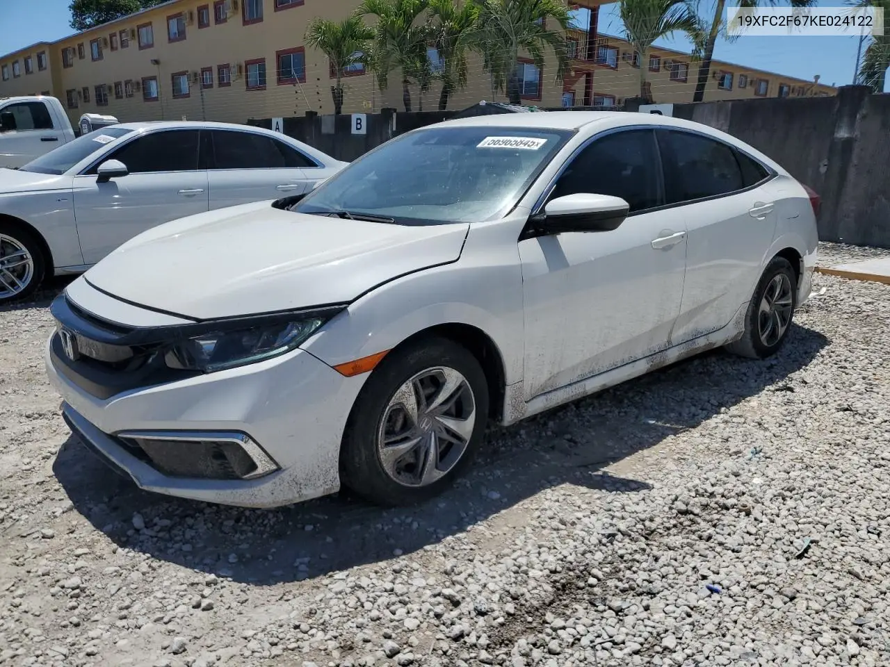 2019 Honda Civic Lx VIN: 19XFC2F67KE024122 Lot: 56965845