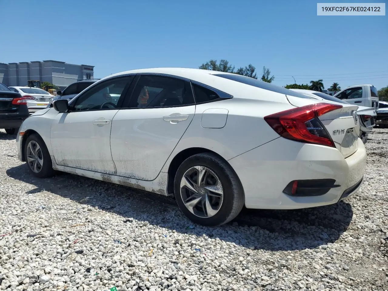 2019 Honda Civic Lx VIN: 19XFC2F67KE024122 Lot: 56965845