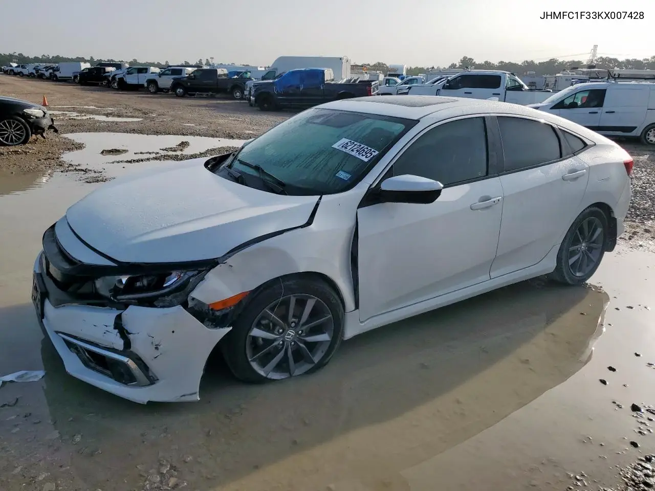 2019 Honda Civic Ex VIN: JHMFC1F33KX007428 Lot: 62124695