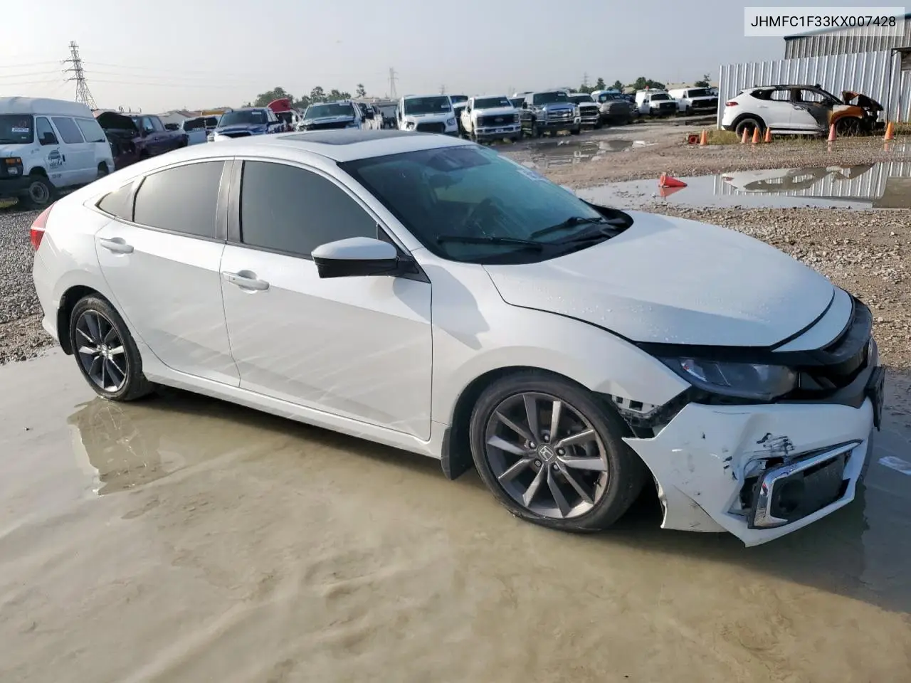 2019 Honda Civic Ex VIN: JHMFC1F33KX007428 Lot: 62124695