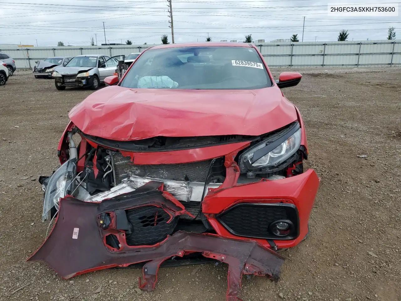 2019 Honda Civic Si VIN: 2HGFC3A5XKH753600 Lot: 62839575