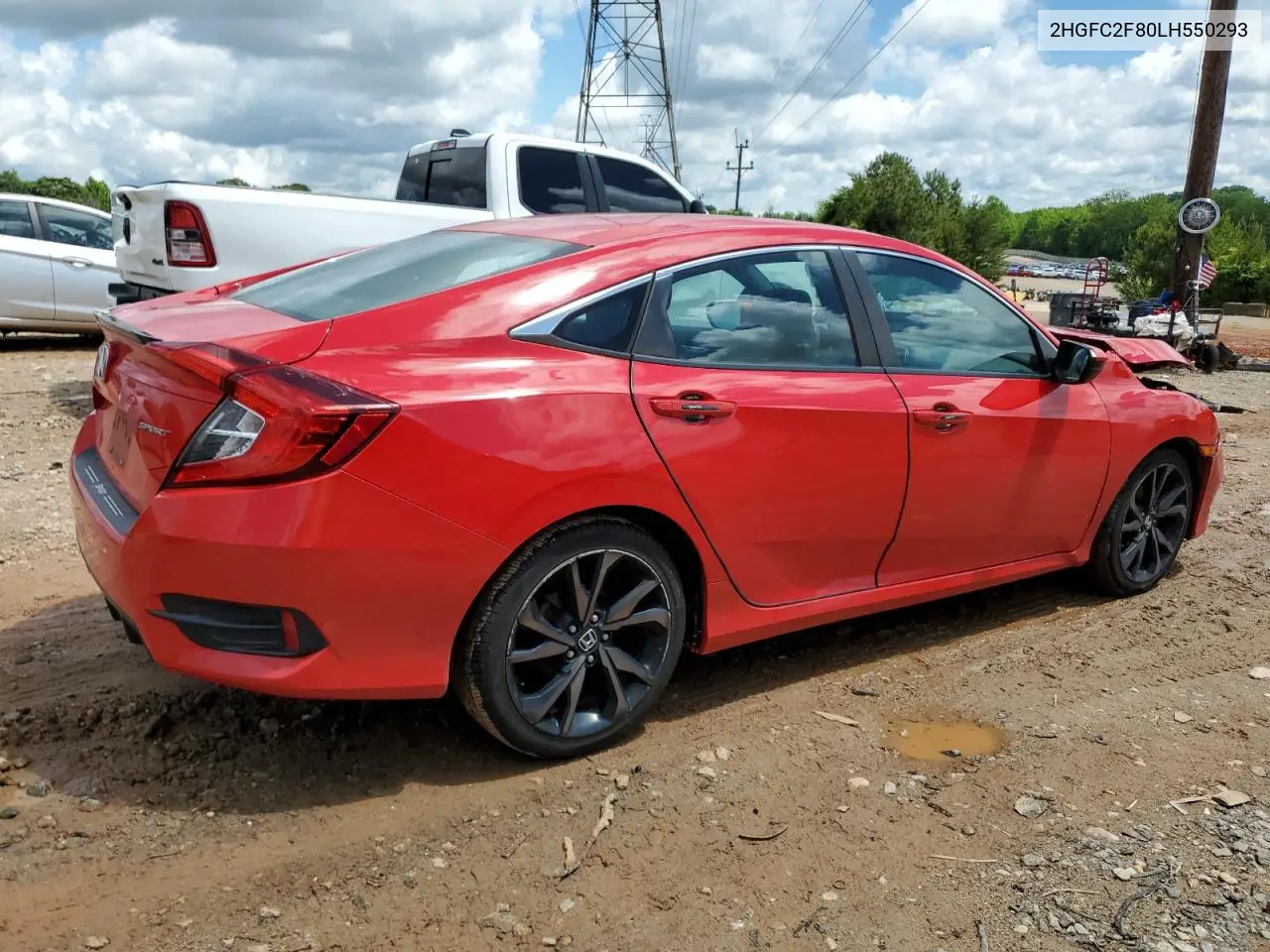 2020 Honda Civic Sport VIN: 2HGFC2F80LH550293 Lot: 56583085