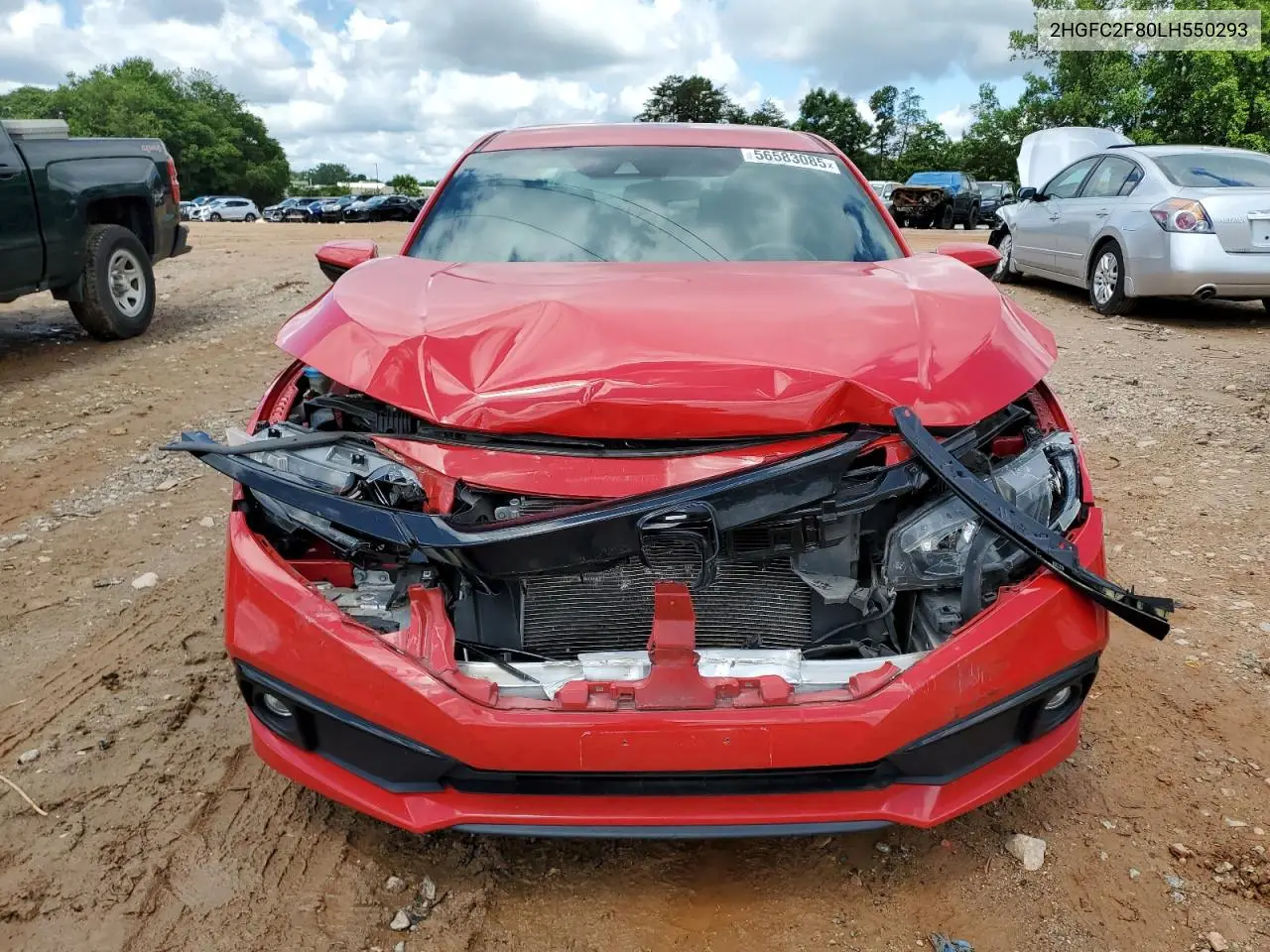 2020 Honda Civic Sport VIN: 2HGFC2F80LH550293 Lot: 56583085