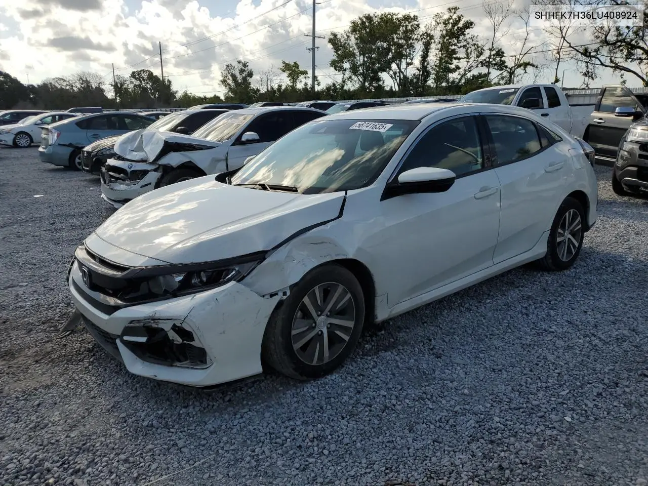 2020 Honda Civic Lx VIN: SHHFK7H36LU408924 Lot: 56741635