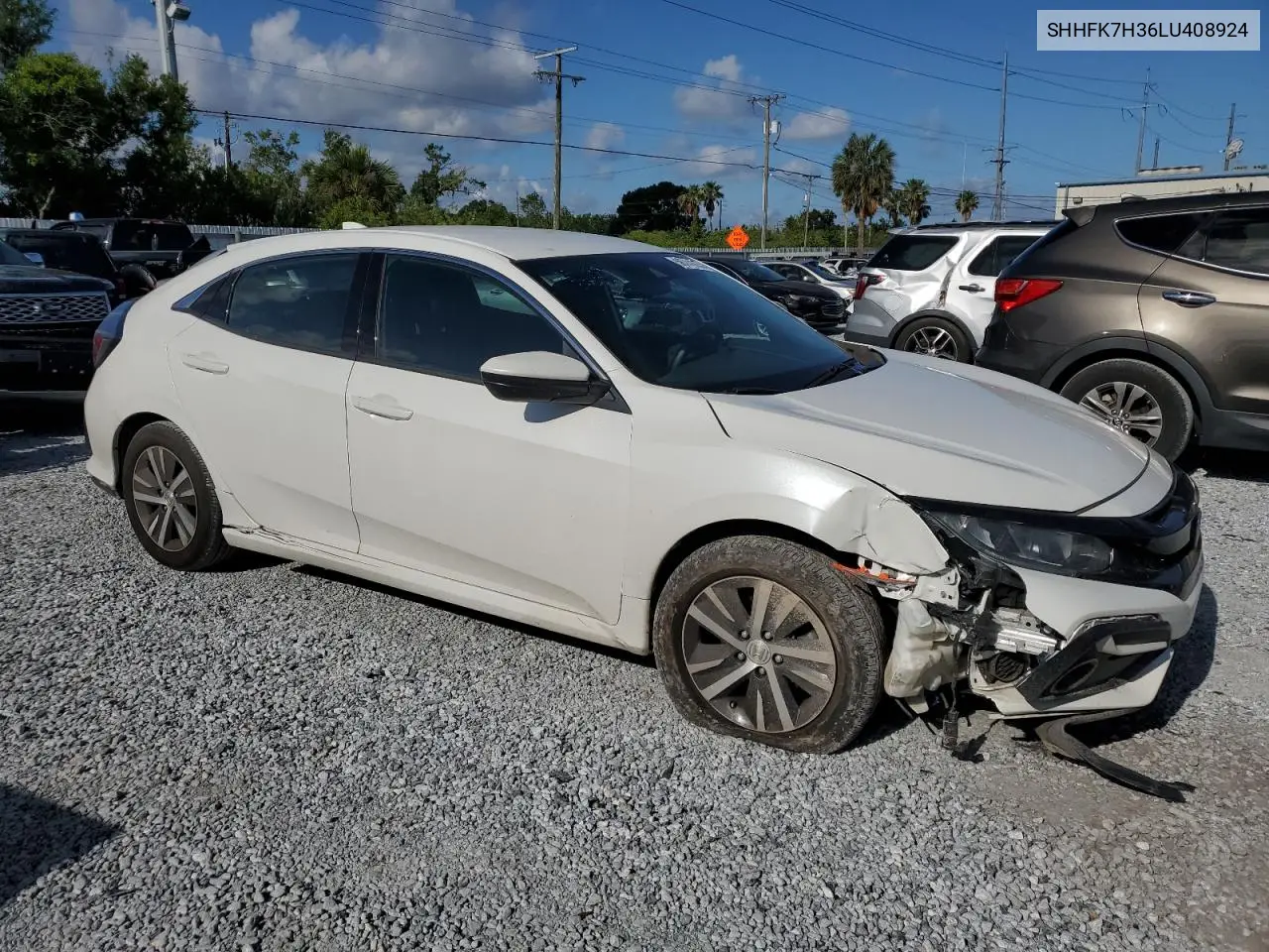2020 Honda Civic Lx VIN: SHHFK7H36LU408924 Lot: 56741635