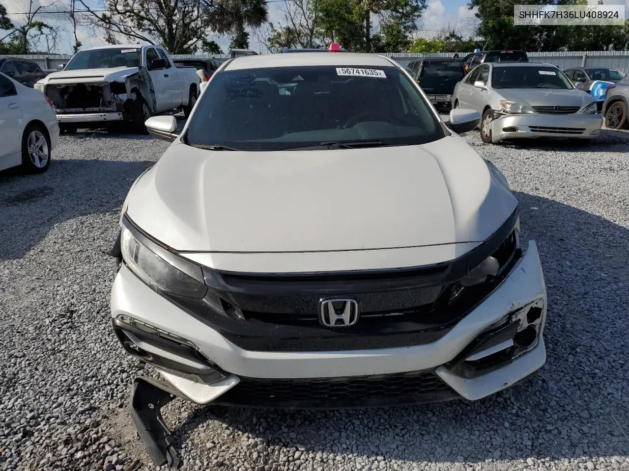 2020 Honda Civic Lx VIN: SHHFK7H36LU408924 Lot: 56741635