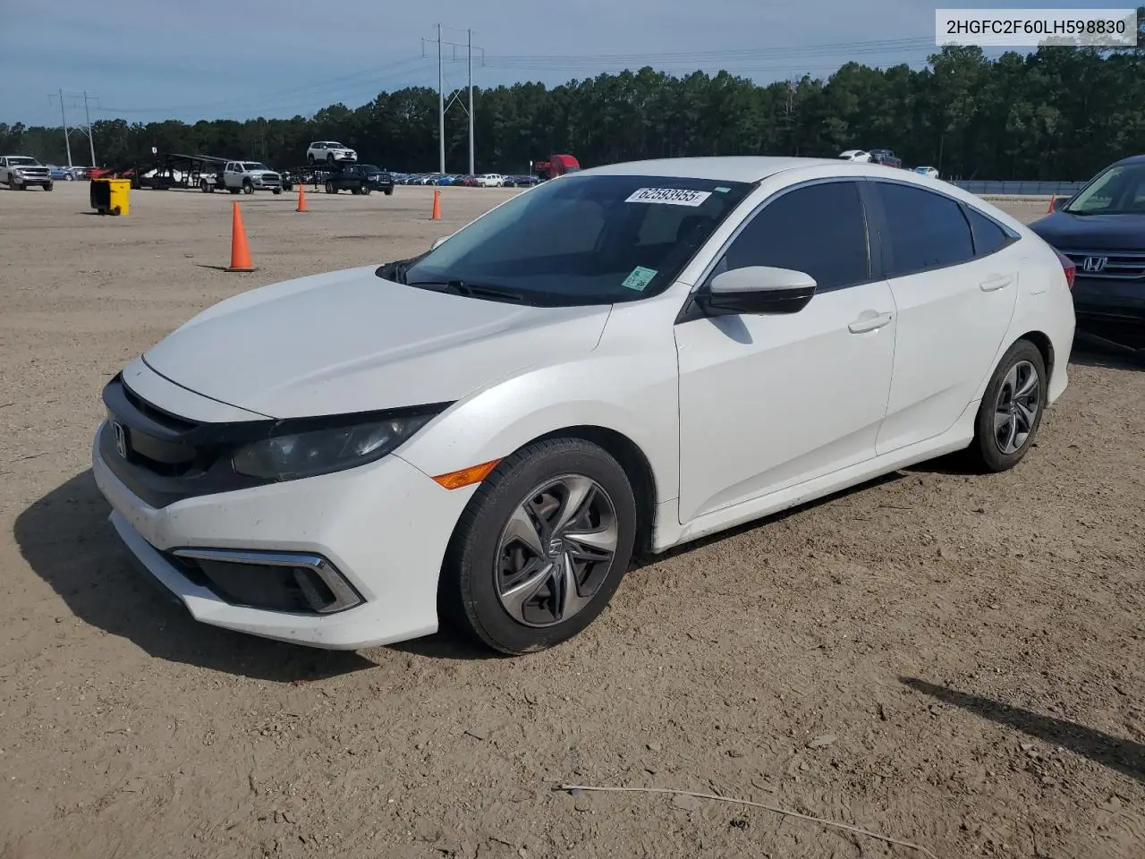 2020 Honda Civic Lx VIN: 2HGFC2F60LH598830 Lot: 62593955