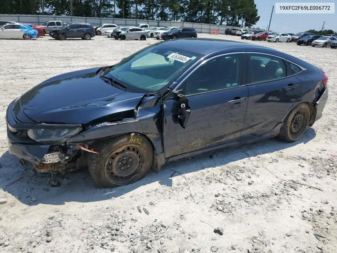 2020 Honda Civic Lx VIN: 19XFC2F69LE006772 Lot: 62630805