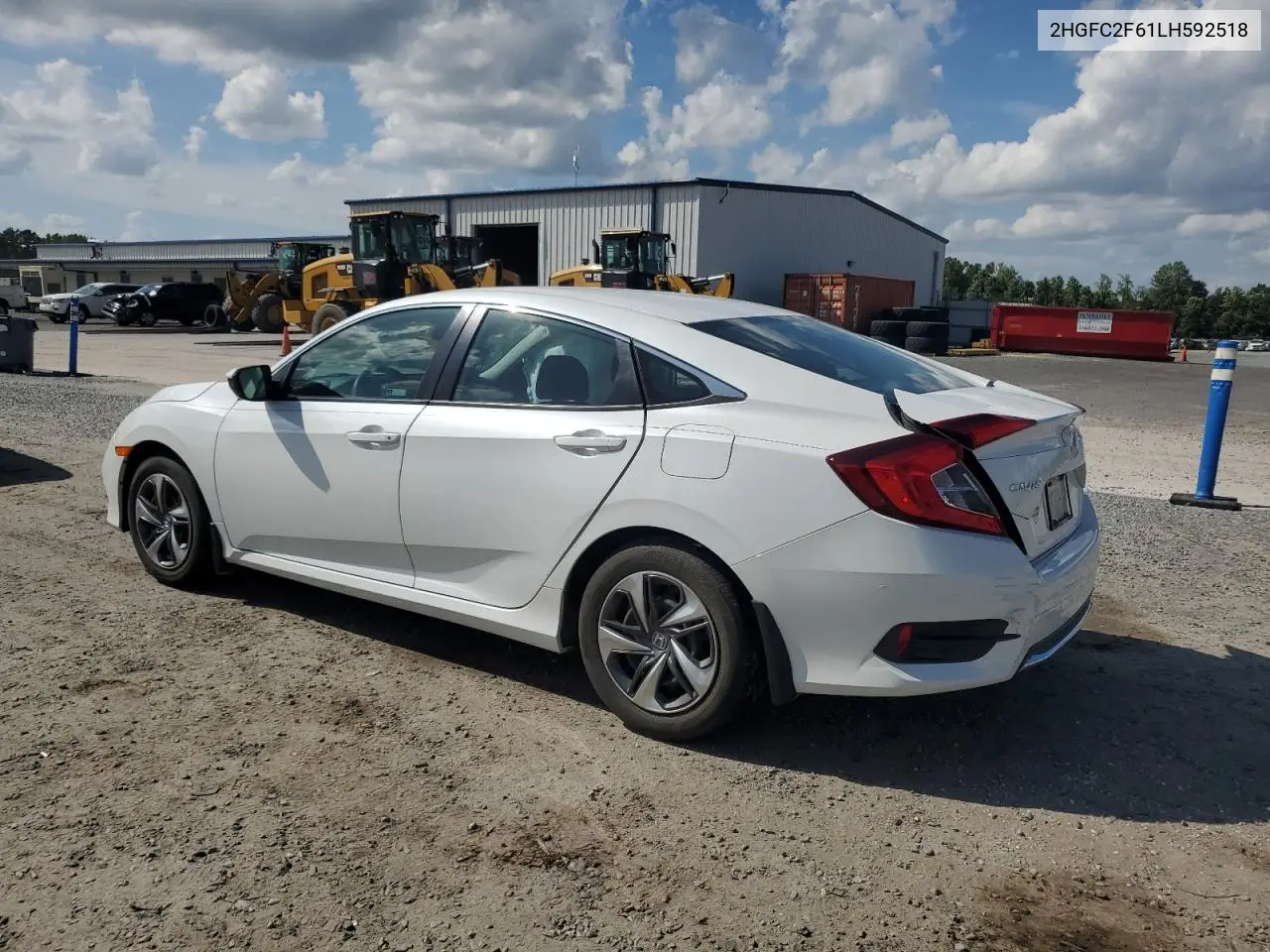 2020 Honda Civic Lx VIN: 2HGFC2F61LH592518 Lot: 63137615
