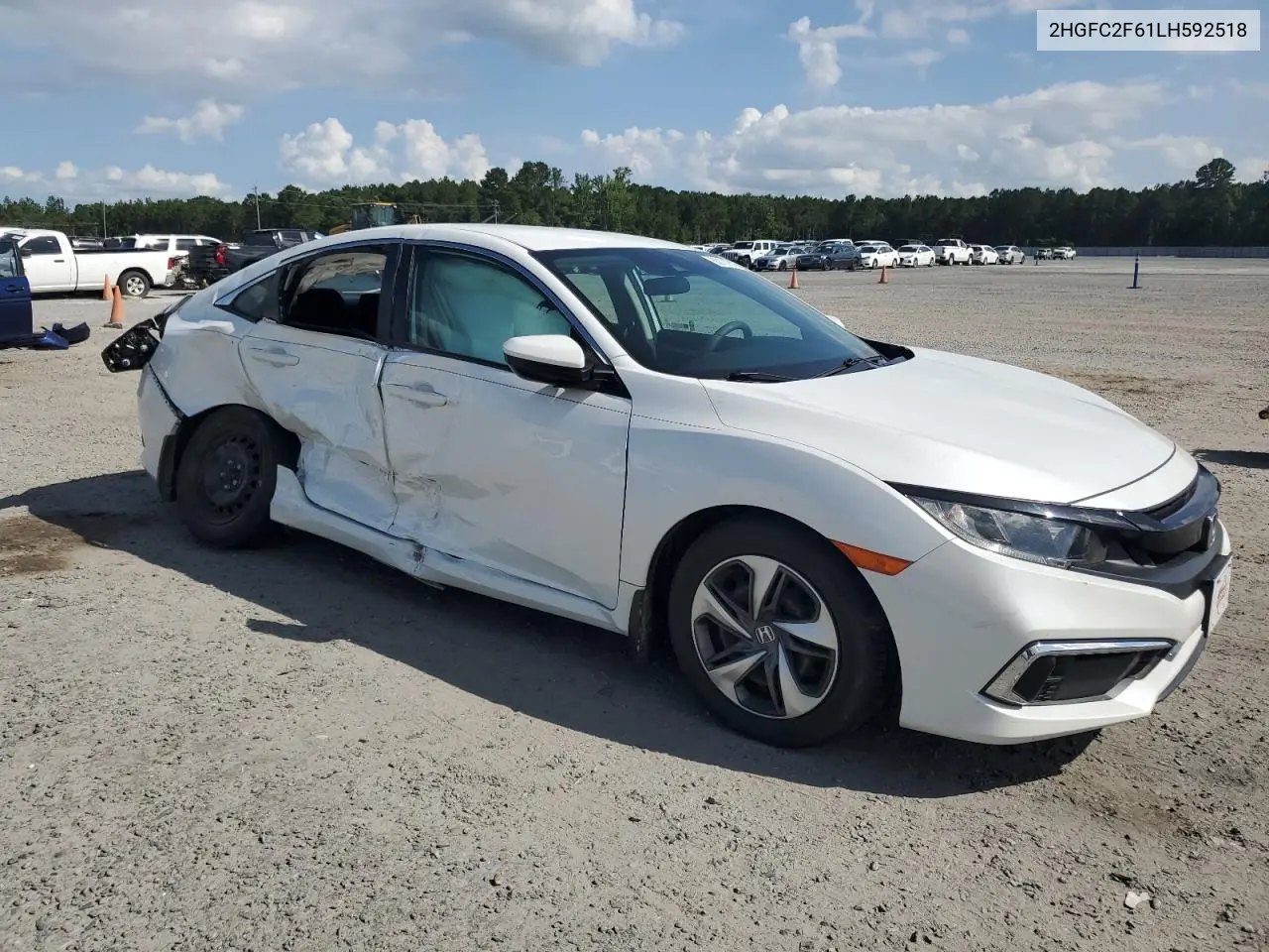 2020 Honda Civic Lx VIN: 2HGFC2F61LH592518 Lot: 63137615