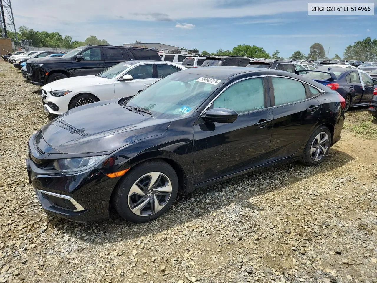 2020 Honda Civic Lx VIN: 2HGFC2F61LH514966 Lot: 65466475