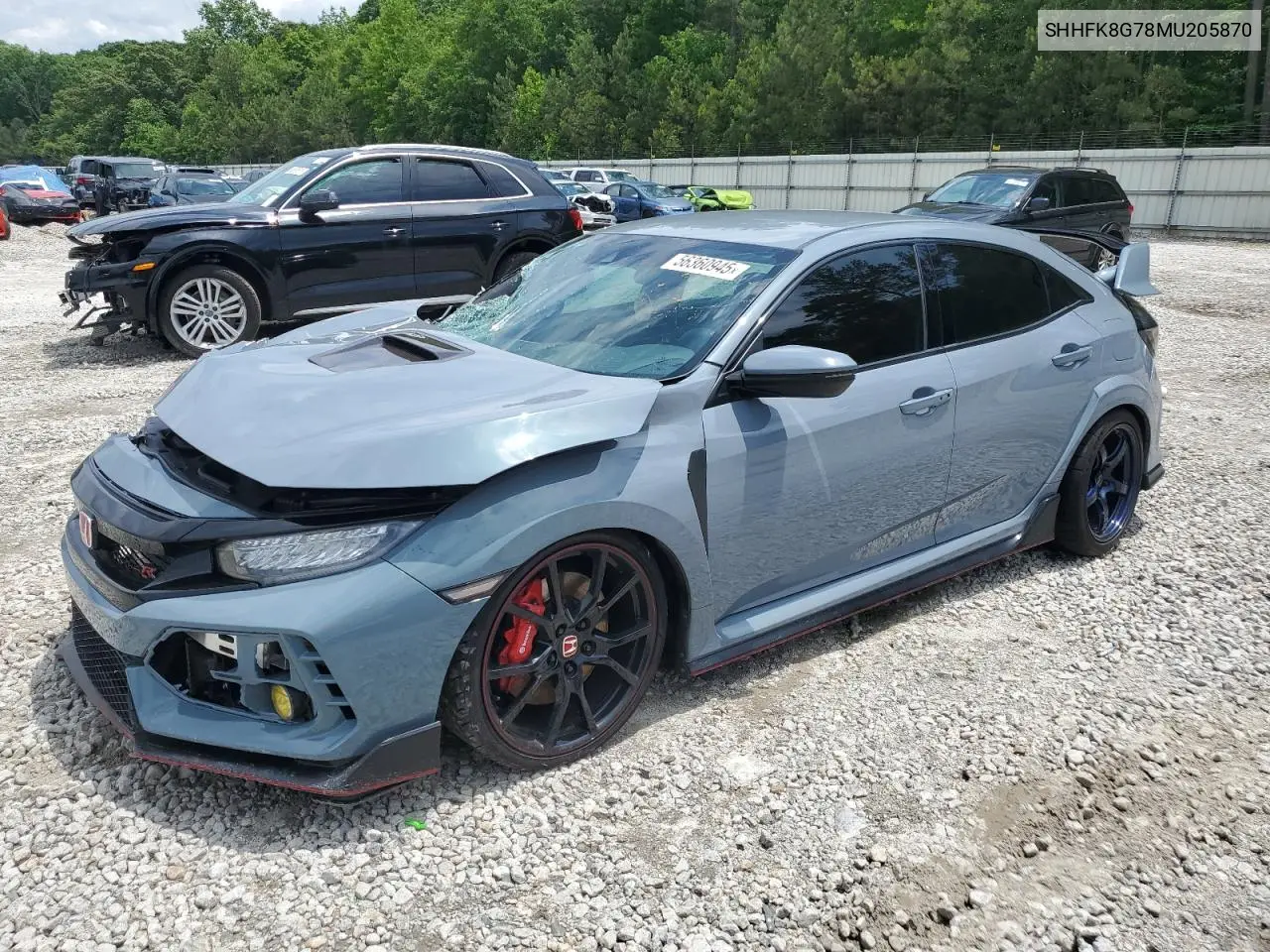 2021 Honda Civic Type-R Touring VIN: SHHFK8G78MU205870 Lot: 56360945