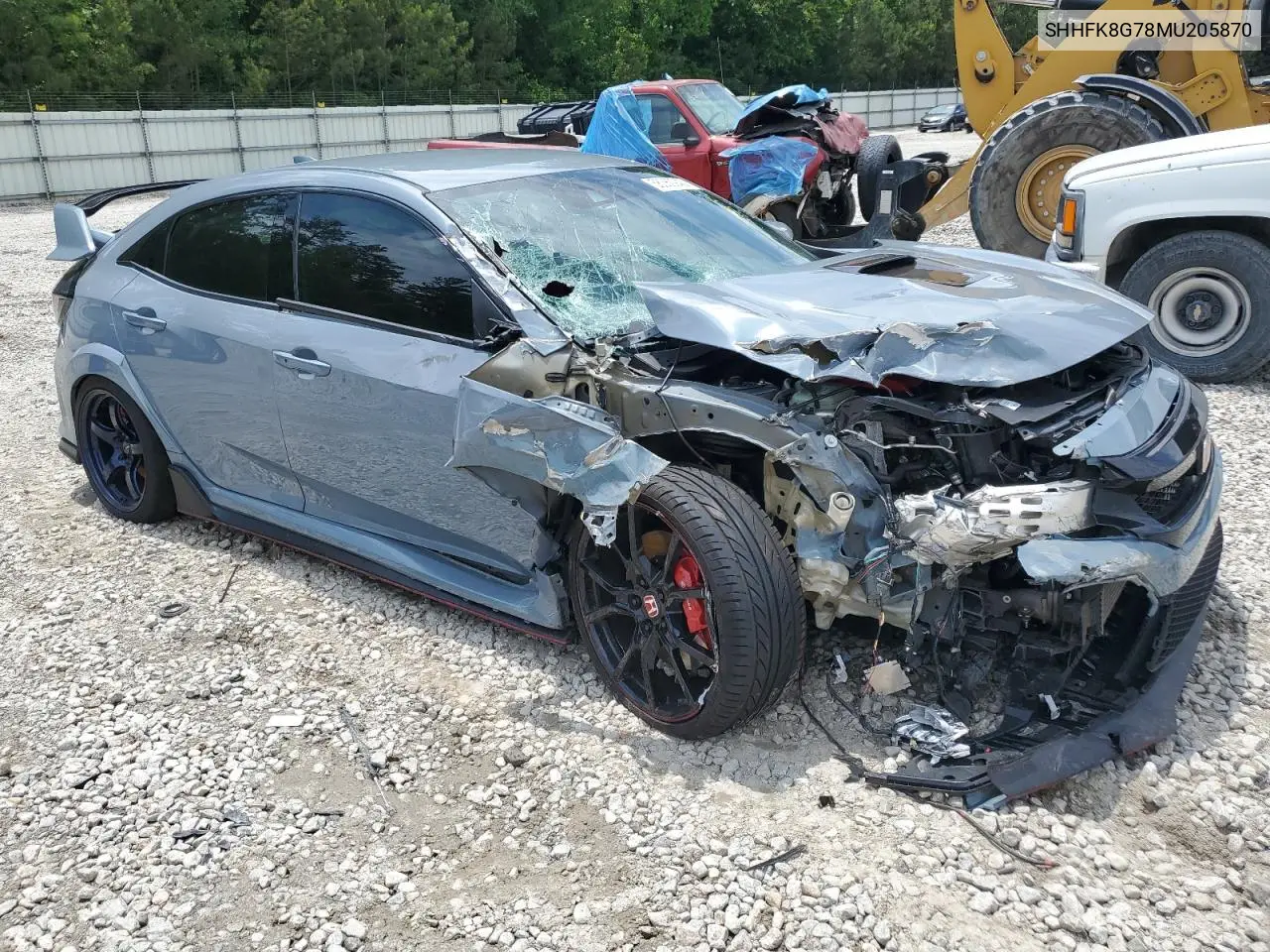2021 Honda Civic Type-R Touring VIN: SHHFK8G78MU205870 Lot: 56360945