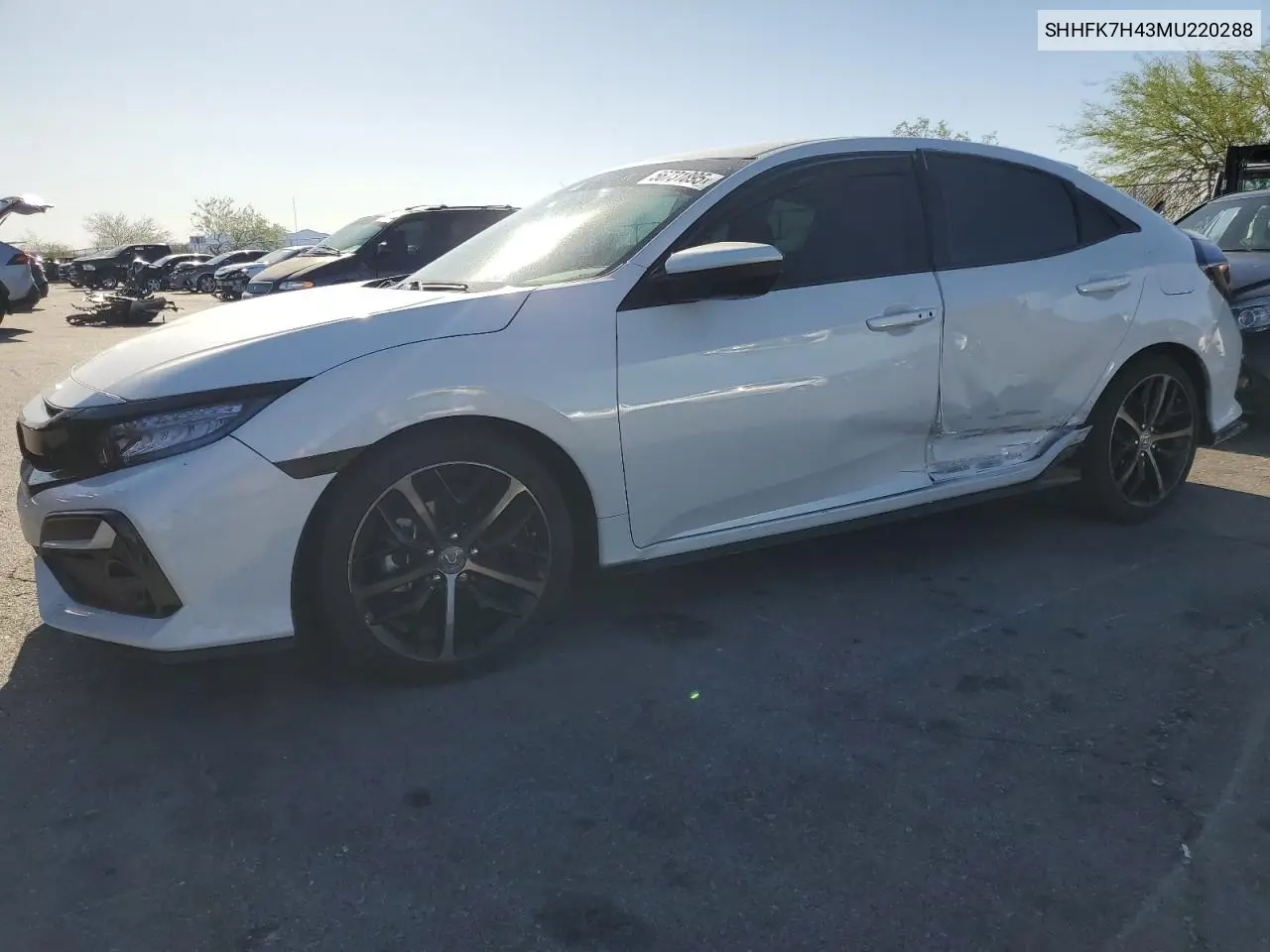 2021 Honda Civic Sport VIN: SHHFK7H43MU220288 Lot: 56731895