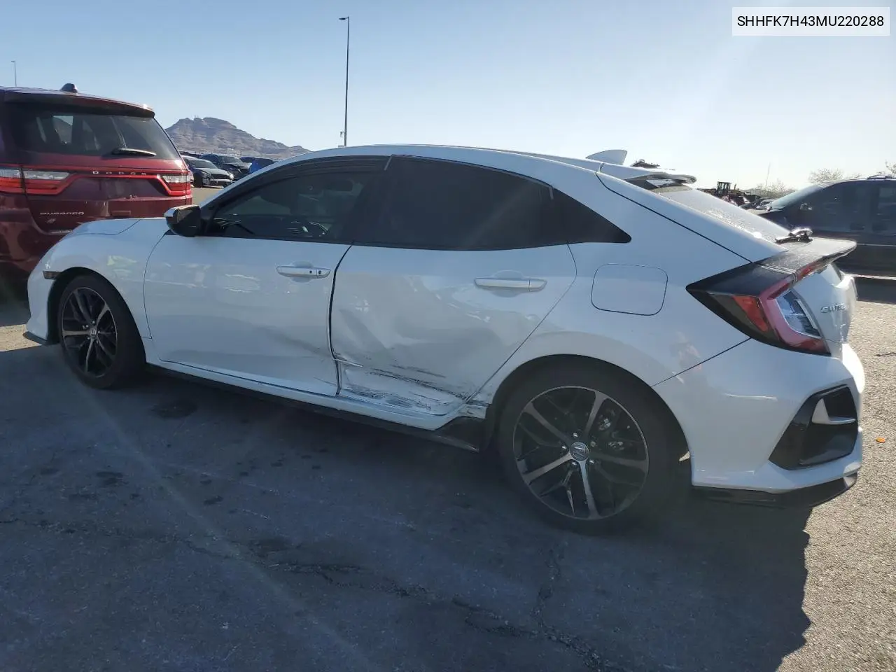 2021 Honda Civic Sport VIN: SHHFK7H43MU220288 Lot: 56731895
