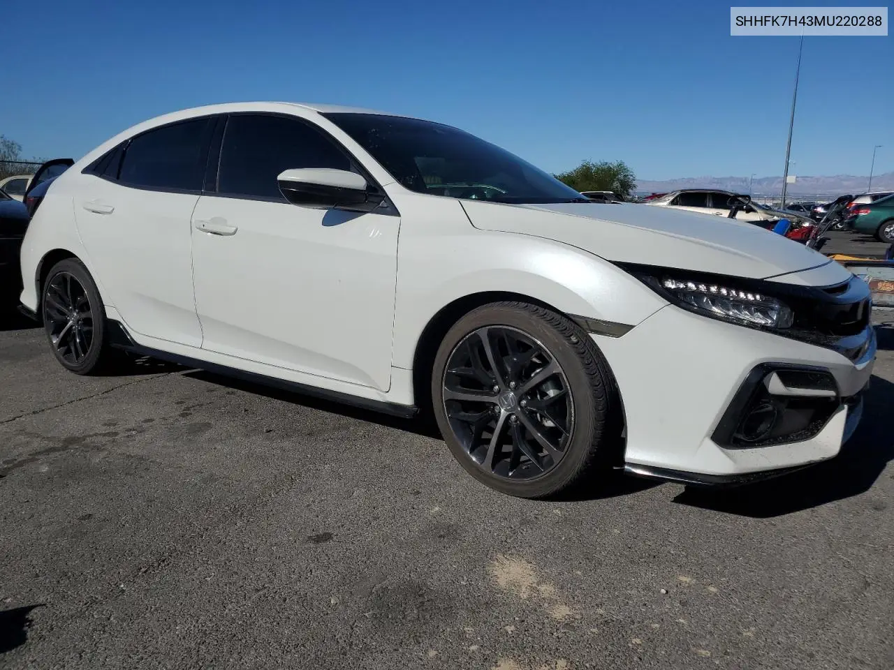 2021 Honda Civic Sport VIN: SHHFK7H43MU220288 Lot: 56731895