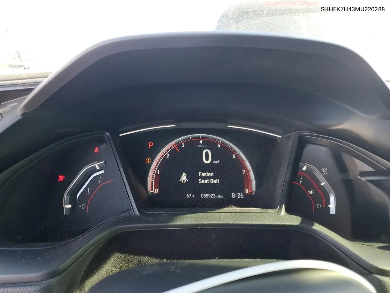 2021 Honda Civic Sport VIN: SHHFK7H43MU220288 Lot: 56731895