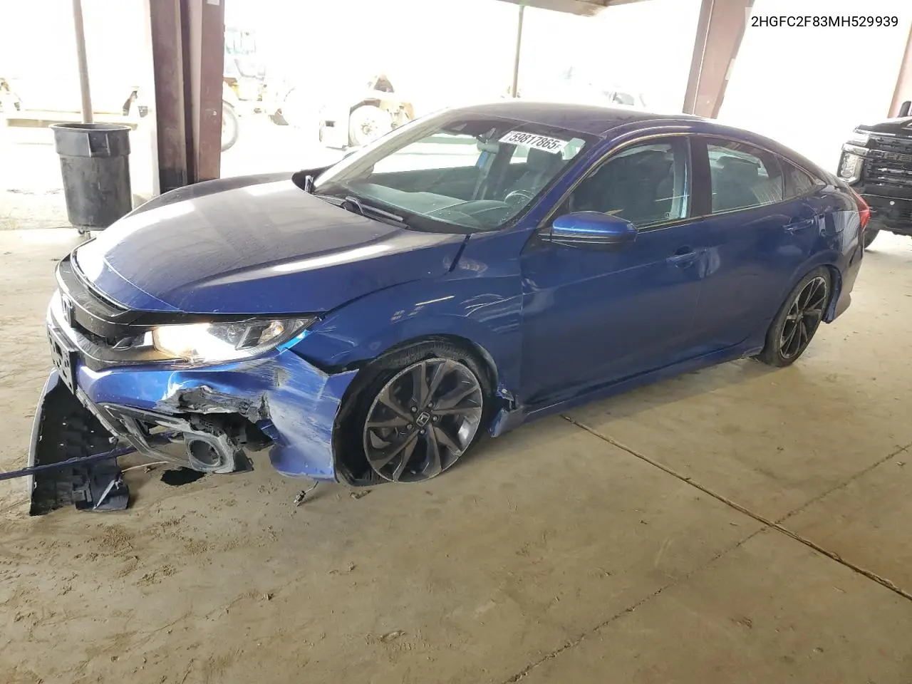 2021 Honda Civic Sport VIN: 2HGFC2F83MH529939 Lot: 59817865