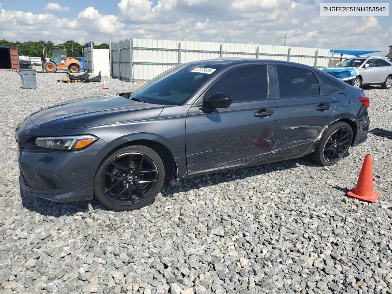 2022 Honda Civic Sport VIN: 2HGFE2F51NH553545 Lot: 57120505