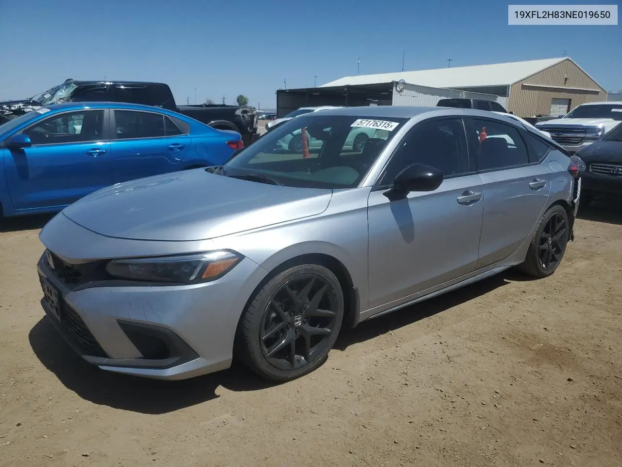 2022 Honda Civic Sport VIN: 19XFL2H83NE019650 Lot: 57176315
