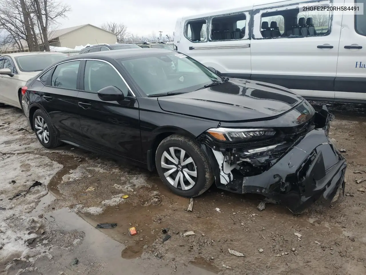 2024 Honda Civic Lx VIN: 2HGFE2F20RH584491 Lot: 47350045