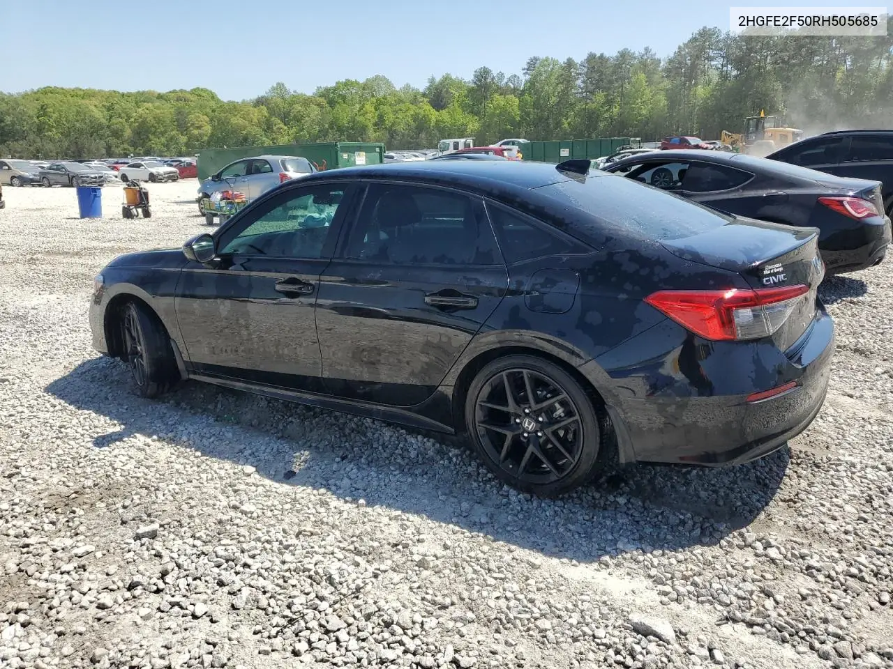 2024 Honda Civic Sport VIN: 2HGFE2F50RH505685 Lot: 53075815
