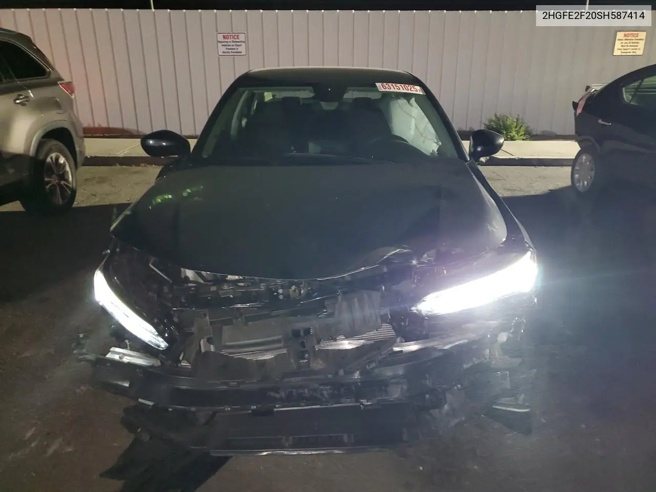 2025 Honda Civic Lx VIN: 2HGFE2F20SH587414 Lot: 63151025